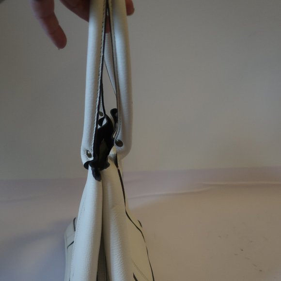 *NWD Womens J.Crew Borge Garveri White Pebbled Leather Tote Handbag - Picture 3 of 14